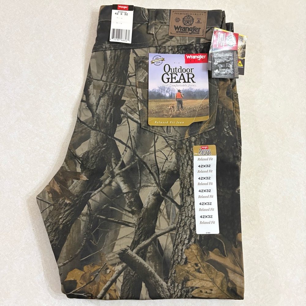 Vintage 90s Y2K Wrangler Double Knee Deadstock 42 x 32 Realtree Camo Pants